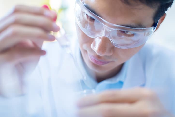 Scientist working in his laboratory